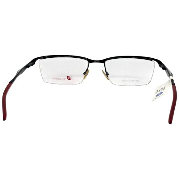 New Balance NB506 Stainless Steel Semi-Rimless Eyeglass Frame Black & Red - Picture 5 of 6